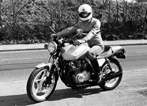 Motorcycles0414 Prints: Typical of the latest rends in motorcycling is this 650cc Katana Machine from Suzuki