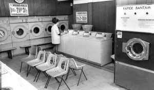 Laundry Prints: A typical laundry in February 1970. The Washeteria on Hadrian Road, Wallsend