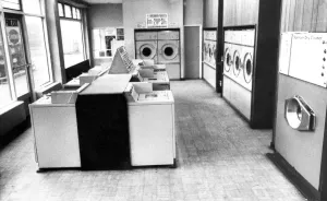 A typical laundry in January 1970. Monk laundry in North Shields