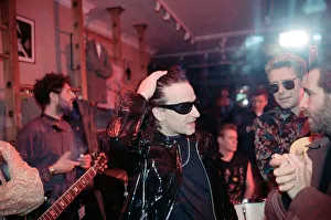 U2 filming the video for their single Even Better Than the Real Thing