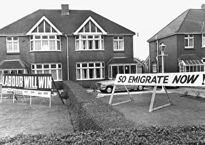 UK General Election 1970. Campaign posters at High Cross, Newport, Wales