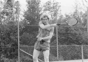 Uli Hoeness Bayern Munich and West Germany Forward playing tennis in Munich, Germany