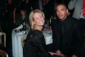 00541 Prints: Ulrika Jonsson TV Presenter February 98 At the Britt awards sitting with boyfriend