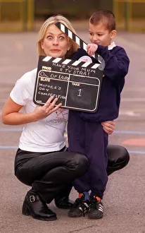 Ulrika Jonsson TV Presenter with seven year old Joseph Ryle in the launch of Make Your