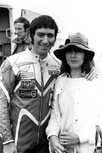 00195 Prints: Ulster Grand Prix Motorcycle Races At Dundrod August 81 Joey Dunlop with one of his