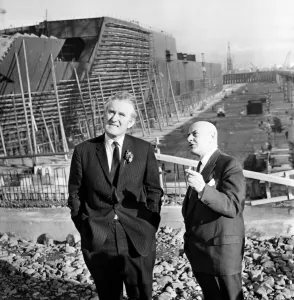 Ulster Prime Minister Mayor James Chichester Clark visits Halland and Wallf shipyard