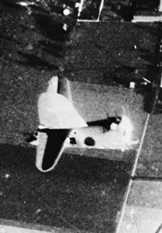 01444 Prints: This unusual picture shows the tail assembly and part of the fuselage of a B-26 Marauder