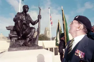 The unveiling of a new memorial to commemorate the Green Howards role in the Second World