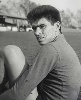 Uruguay footballer Ruben Soria sits down for a breather during a training session