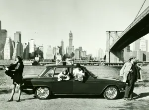 Skyline Prints: USA New York Brooklyn bridge Manhattan Skyline Peter Udell and Wife Joan