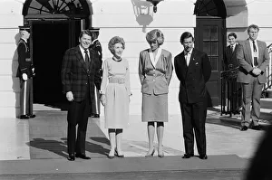 USA President Ronald Reagan and his wife Nancy welcome Princess Diana