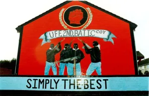 Murals Prints: UVF Mural Shankill Road Belfast January 1997 Simple The Best UFF mural in the Shankill