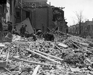 01450 Prints: V-Bomb at Brockley. A V Bomb fell at Brockley killing and injuring several people