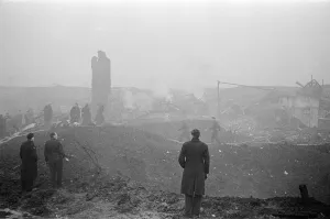 V2 Rocket incident at a brush factory, High Street, Waltham Cross. OPS N. F