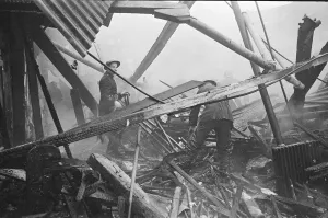 V2 Rocket incident at a brush factory, High Street, Waltham Cross. OPS N. F