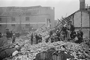 V2 Rocket incident at a N. F.s workshop, Ilford. 8th February 1945