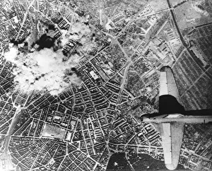 Vahrenwalder Strasse rubber tyre plant in Hanover Germany during an air raid by USAF
