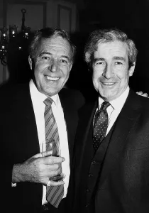 Mmm001 Prints: Val Doonican singer and Entertainer with comedian Dave Allen attend Billy Cotton farewell