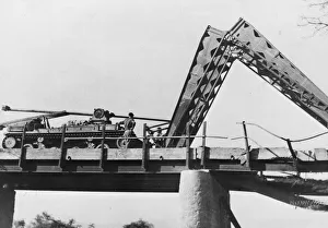 A Valentine bridgelayer of the 3rd Independent Bridge Building Company