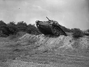 01472 Prints: Valentine tanks straight off the production line are put through their paces at Leyland