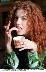Vanessa Collingridge TV Presenter eating yoghurt January 1998 A©mirrorpix