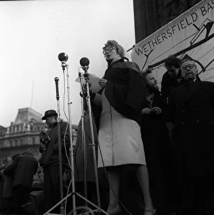 Vanessa Redgrave actress at a Ban the Bomb meeting Feb 1962