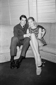 Vanessa Redgrave and George Hamilton at a press conference at the BBC Wood Lane Studios