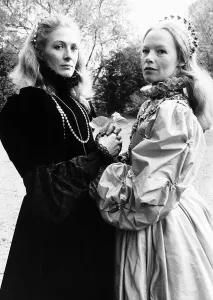 Vanessa Redgrave as Mary Queen of Scots and Glenda Jackson as Queen Elizabeth I - May