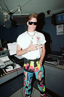 Images Dated 10th April 1991: Vanilla Ice visits Capital Radio, London. 10th April 1991