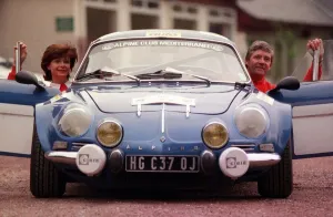 Classic Prints: Varlerie and Tim Moores inside Alpine Renault May 1999