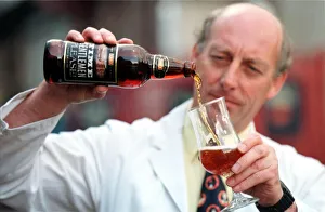The Vaux Brewery in Sunderland - Vaux brewer Jim Murray pours a glass of Time Please ale