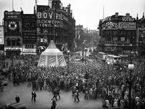 00681 Prints: VE Day celebrations in Central London to mark the Allied victory in Europe at the end of
