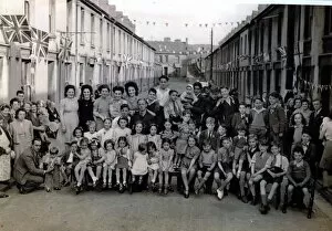 01422 Collection: VE day street party in Merthyr, May 1945