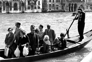 Venice, Italy Venetians seen here going shopping by gondilas. April 1975 75-2202-012