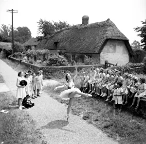 Veronica Vail - Ballerina seen dancing for the children of Little Hadham. July 1952 C3355