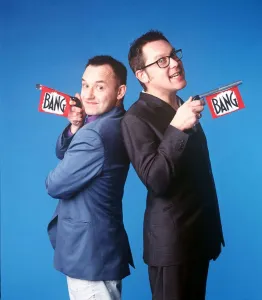 Vic Reeves and Bob Mortimer who form the comedy duo of Reeves