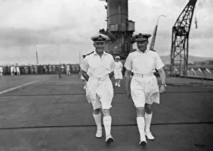 Vice Admiral Sir James Somerville, KCB, DSO, and the Captain of HMS Ark Royal