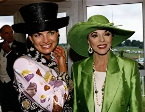 Victoria Tucker the girlfriend of Lord White of Hull at Derby Day with Joan Collins