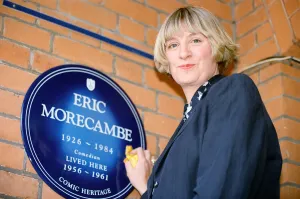 Victoria Wood at the unveiling of the Eric Morecambe blue plaque. 14th May 1995