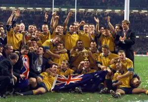 The victorious Australian team after their win November 1999 in the Rugby Union