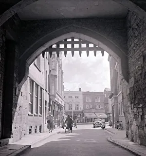 Landscapes And Gardens Prints: View through Castle Bow Taunton Somerset portcullis arch doorway