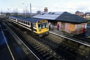 Tracks Prints: A view of derelict Cramlington Railway Station on 10th March 1992 which is to be closed