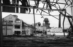Bombing Prints: View of Hollis Brothers factory in Hull which was bombed during the blitz of the city in