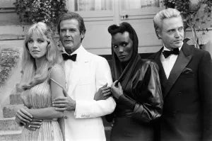 A View to a Kill 1984 James Bond film, Photocall outside The Chateau de Chantilly in