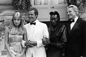 01494 Prints: A View to a Kill 1984 James Bond film, Photocall outside The Chateau de Chantilly in
