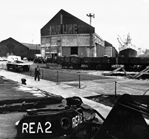 Docks Prints: View of the new shed extensions built at Vittoria Dock in Birkenhead