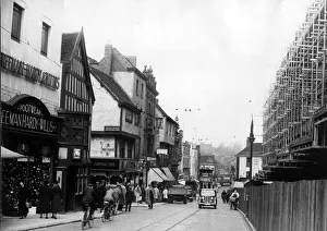 Cycles Prints: The view northwards from Broadgate down Cross Cheaping and The Burges complete with