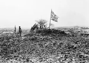 01465 Prints: A view of the observation post which sits high above the frontier at Warre Kafule
