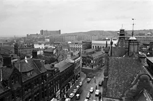 View of Park Hill flats, Sheffield, taken from the Town Hall. 21st August 1967