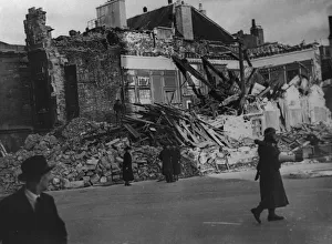 Civilians Prints: A view from Prince Street looking towards Merchant Venturers Hall following the German